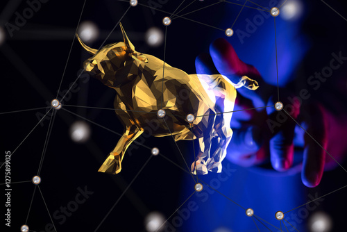 stock market 3d modern in hand