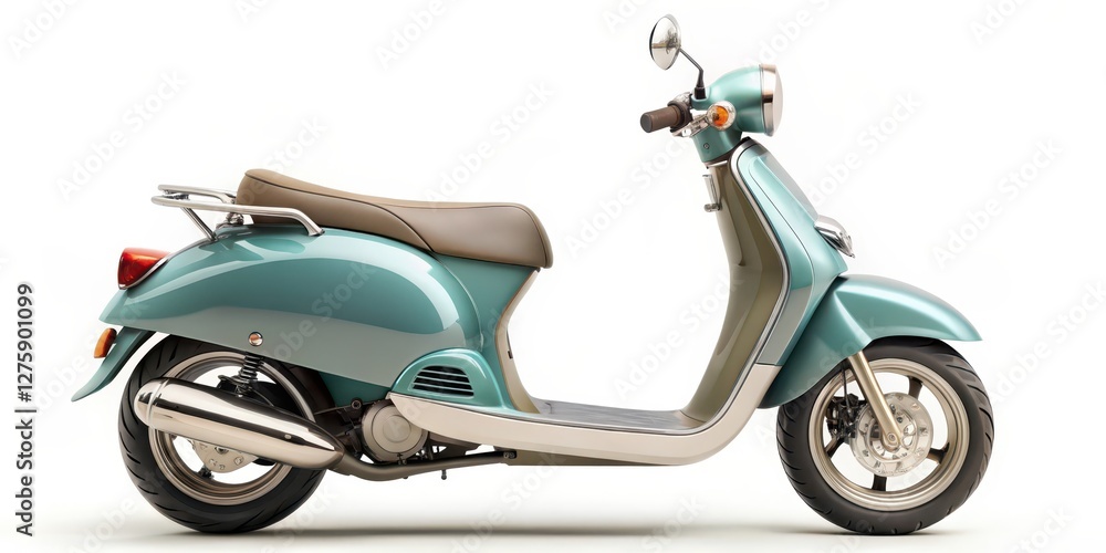 Obraz premium Vintage Scooter on White Background