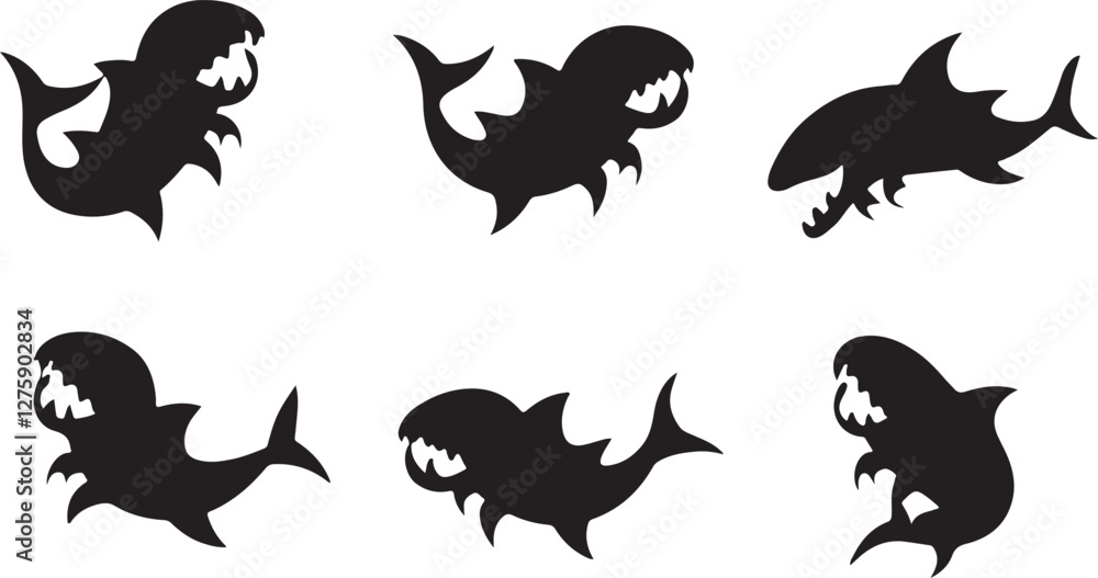 Fototapeta premium Piranha silhouettes