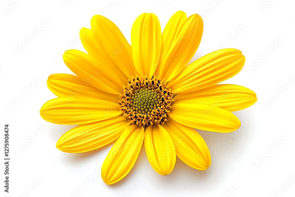 Single Yellow Flower on White Background Single Yellow Flower on White Background
