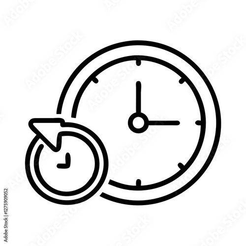 clock punctuality and efficiency icon, clock punctuality and efficiency line art - simple line art of clock punctuality and efficiency, perfect for clock punctuality and efficiency logos and icons