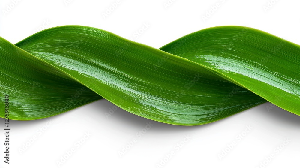 A singular green leaf elegantly displayed against a crisp white background for maximum impact and visual appeal A singular green leaf elegantly displayed against a crisp white background for maximum impact and visual appeal