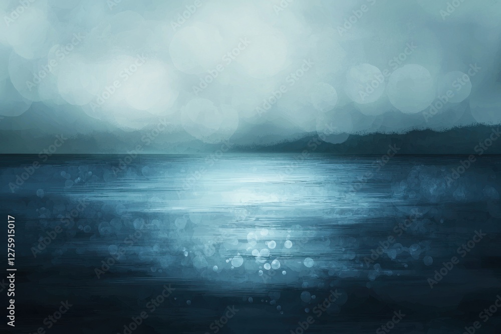 Fototapeta premium Tranquil Ocean Scene with Soft Blue Tones and Gentle Waves