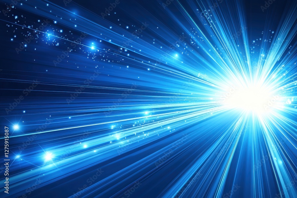 Fototapeta premium Bright Blue Rays of Light Creating a Stunning Abstract Background