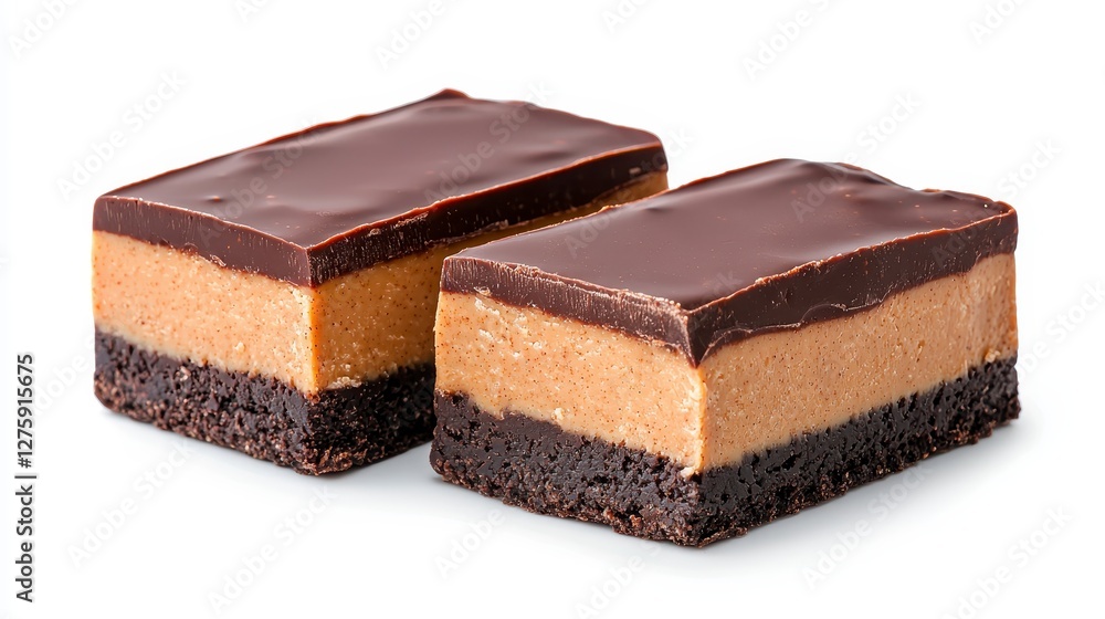 Two tempting pieces of chocolate perfectly placed to tempt the senses and satisfy sweet cravings Two tempting pieces of chocolate perfectly placed to tempt the senses and satisfy sweet cravings