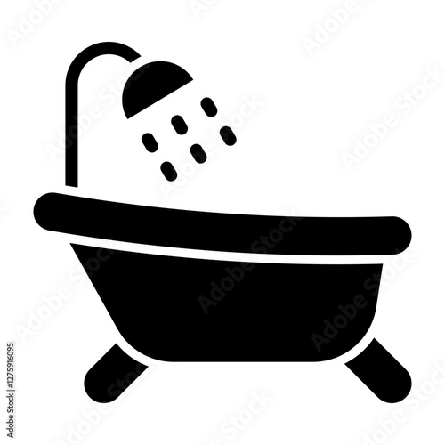 Bathtub Vector Glyph Icon Design Design