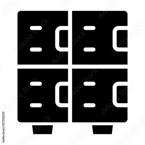 Locker Vector Glyph Icon Design Design
