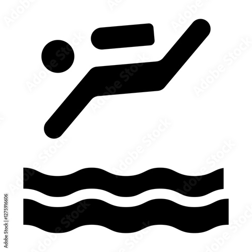 Dive Vector Glyph Icon Design Design