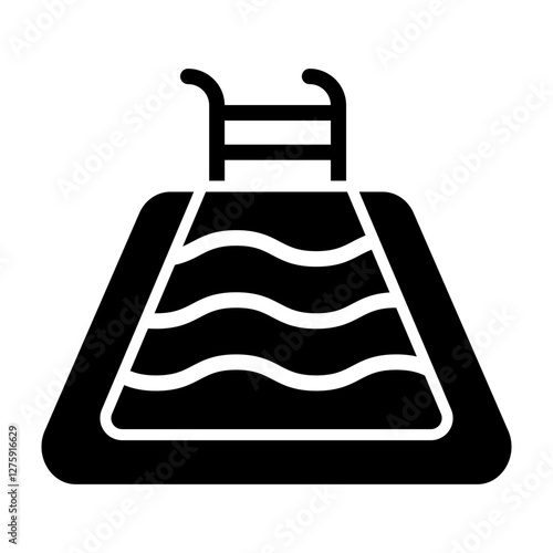 Swimming Pool Vector Glyph Icon Design Design