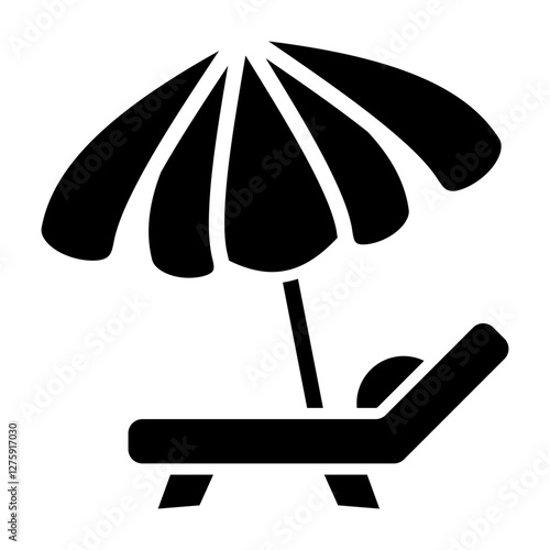 Sunbed Vector Glyph Icon Design Design