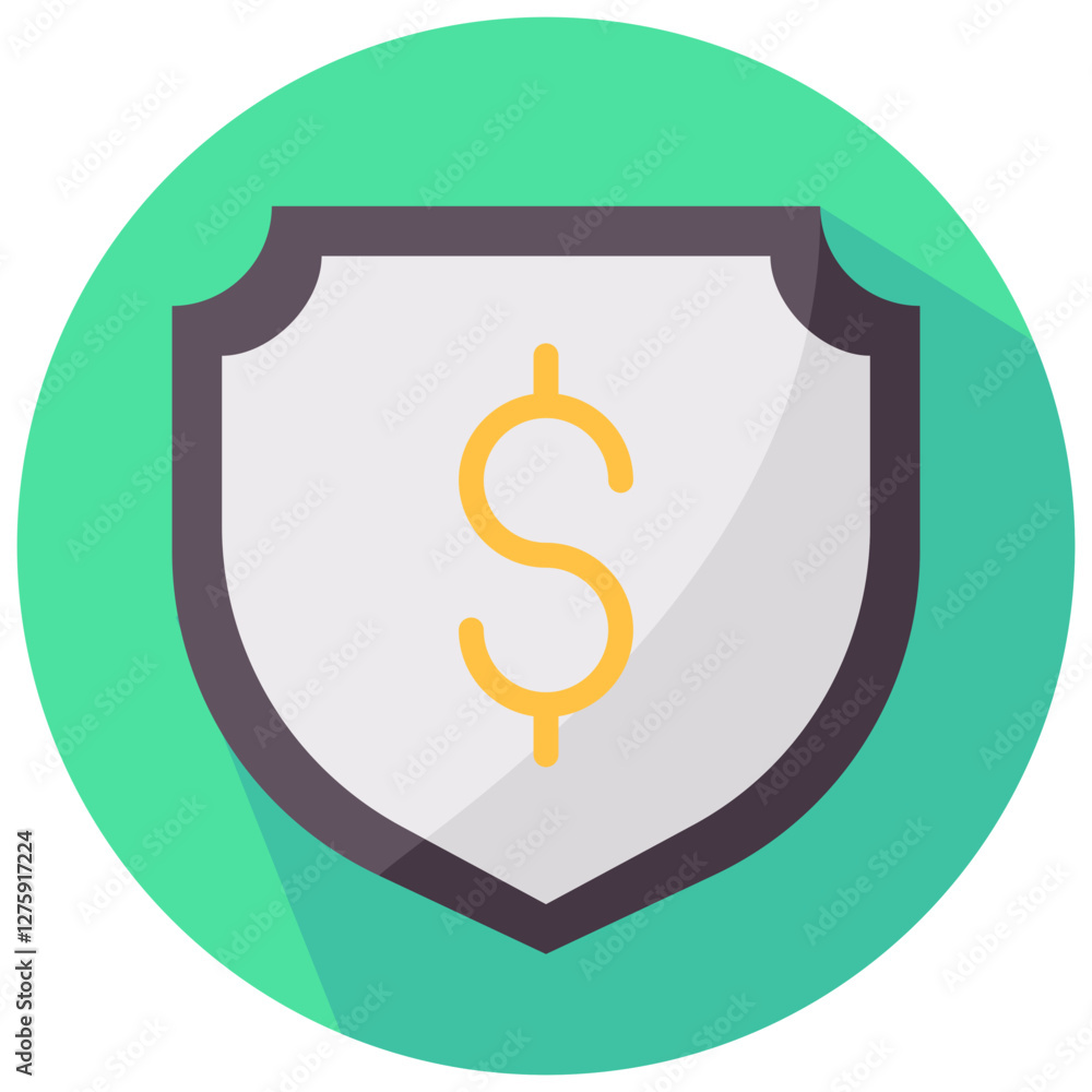 money protection vector round flat icon money protection vector round flat icon