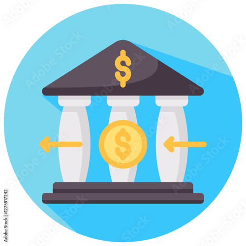 banking money transfer vector round flat icon