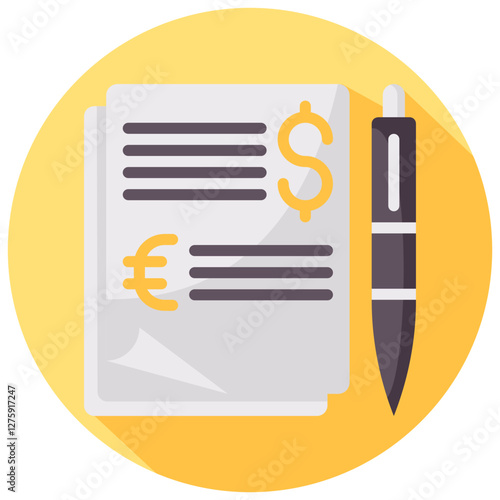 budgeting vector round flat icon