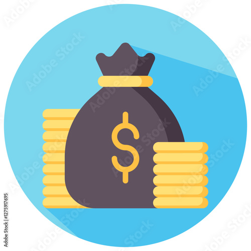 funding vector round flat icon