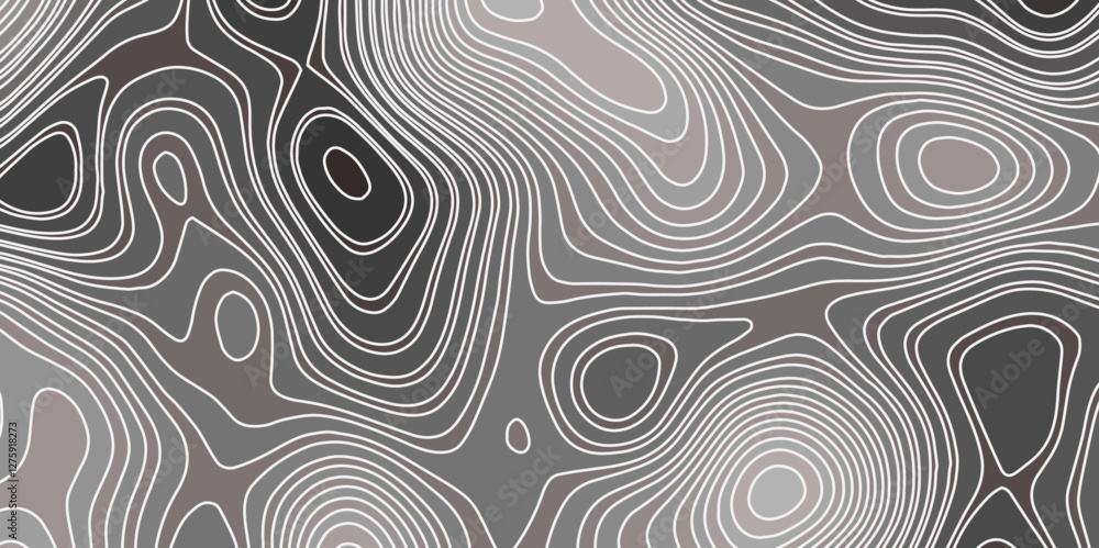Fototapeta premium Abstract topographical linier graphics map background. Patterns topographic line map. Vintage outdoors style, Black and white contours stylized height topography lines map. Vector illustration.