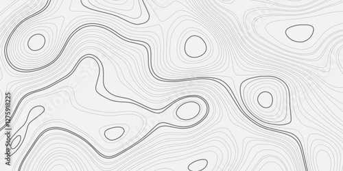 Abstract modern topography wave paper curved reliefs white line background, contours topography map background, topography and geography map grid background, Abstract vector illustration.