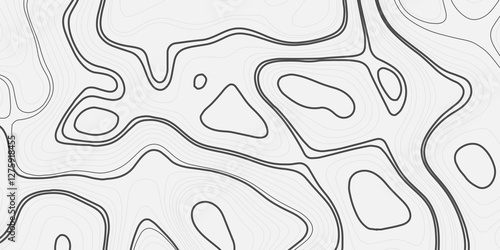 Abstract modern topography wave paper curved reliefs white line background, contours topography map background, topography and geography map grid background, Abstract vector illustration.