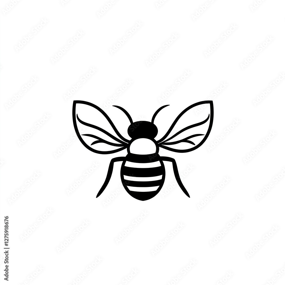 Elegant Bee Line Art: Minimalist Insect Design Elegant Bee Line Art: Minimalist Insect Design