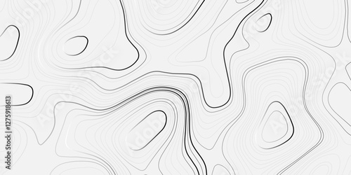 Abstract modern topography wave paper curved reliefs white line background, contours topography map background, topography and geography map grid background, Abstract vector illustration.