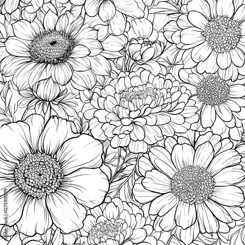 Wallpaper Mural Flowers Fantasy Coloring Book - 115 Pages of Magical Floral Illustrations for Relaxation & Creativity, Coloring page, Workbook for Print Torontodigital.ca