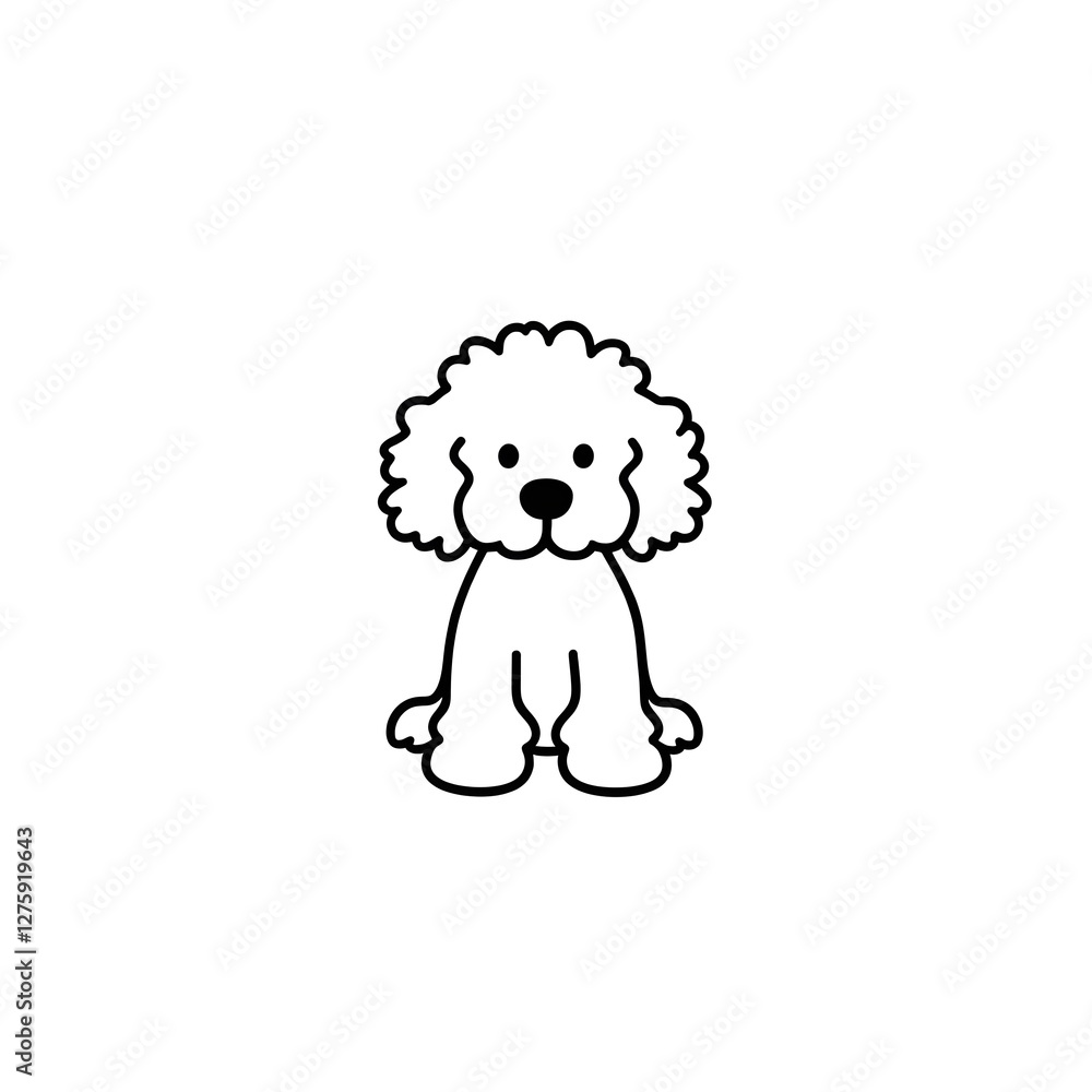 Adorable Poodle: A minimalist line art logo design. Adorable Poodle: A minimalist line art logo design.
