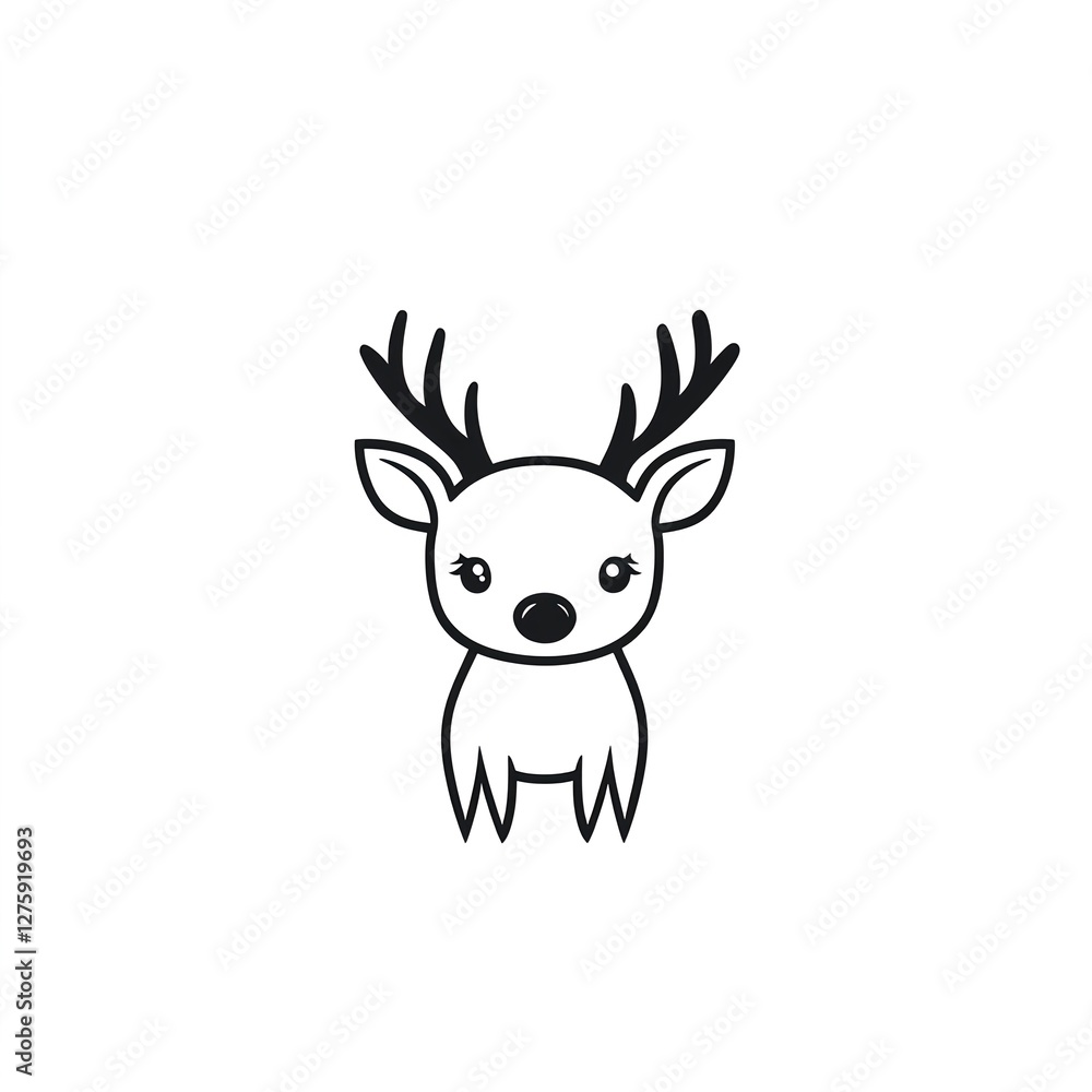 Adorable Reindeer: A Minimalist Line Art Design Adorable Reindeer: A Minimalist Line Art Design
