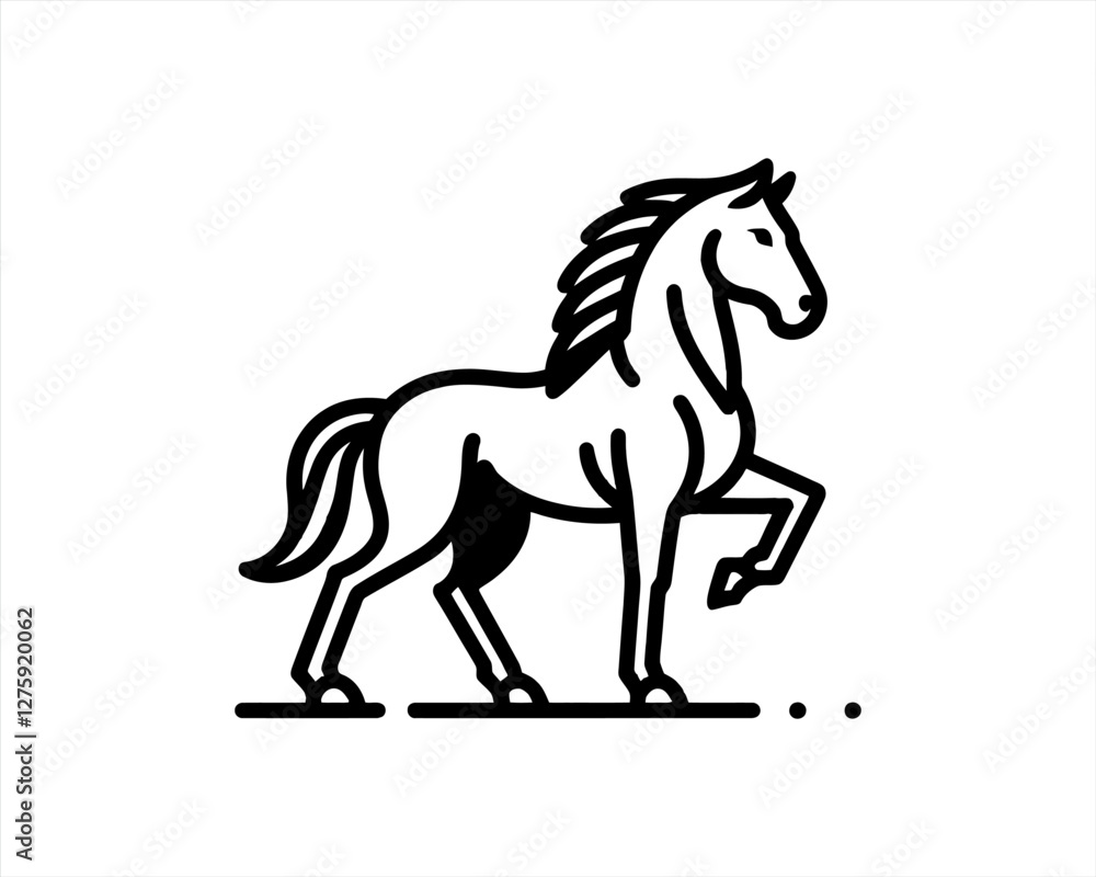 Horse logo design icon symbol vector illustration. Full body horse. Animal logo. Black color horse icon logo vector template. Horsepower Horse logo design icon symbol vector illustration. Full body horse. Animal logo. Black color horse icon logo vector template. Horsepower