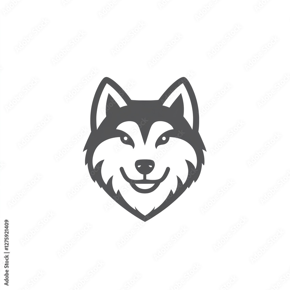 Smiling Husky: A Minimalist Logo Design. Clean lines, joyful expression. Smiling Husky: A Minimalist Logo Design. Clean lines, joyful expression.