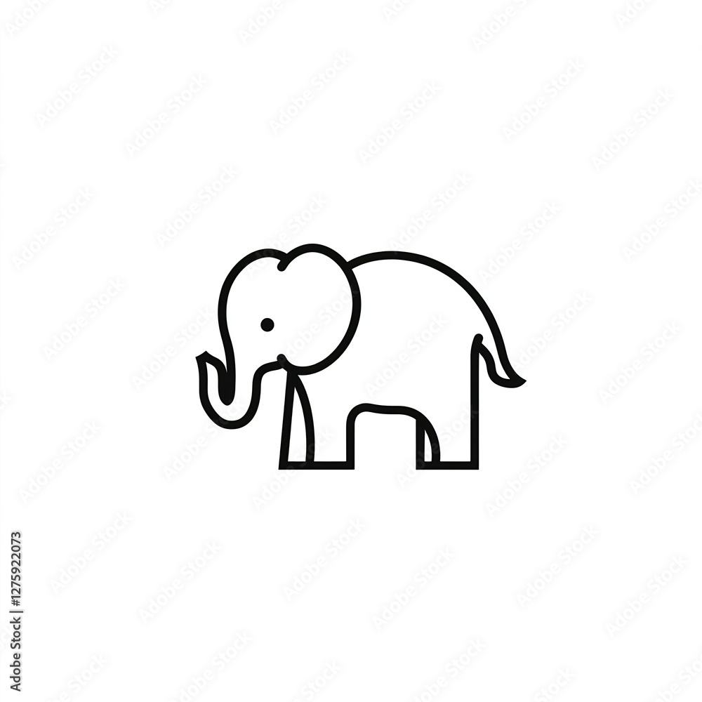 Elegant Line Art Elephant Logo Design. Perfect for handmade gifts! Elegant Line Art Elephant Logo Design. Perfect for handmade gifts!