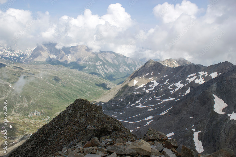 Landscape in Austrian Alps - High mountains of higt Tauern around Grossglockner. Austria.