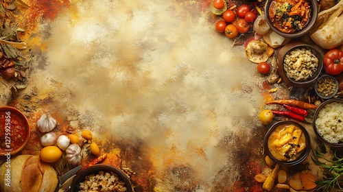 Delicious food banner showcasing fresh ingredients, flavors, textures, and enjoyment.