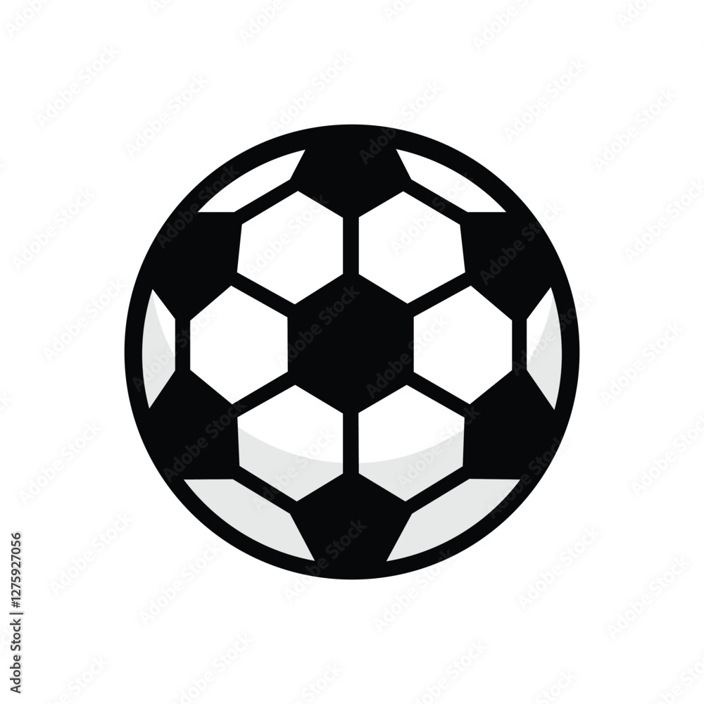 Classic Black and White Soccer Ball Vector Icon