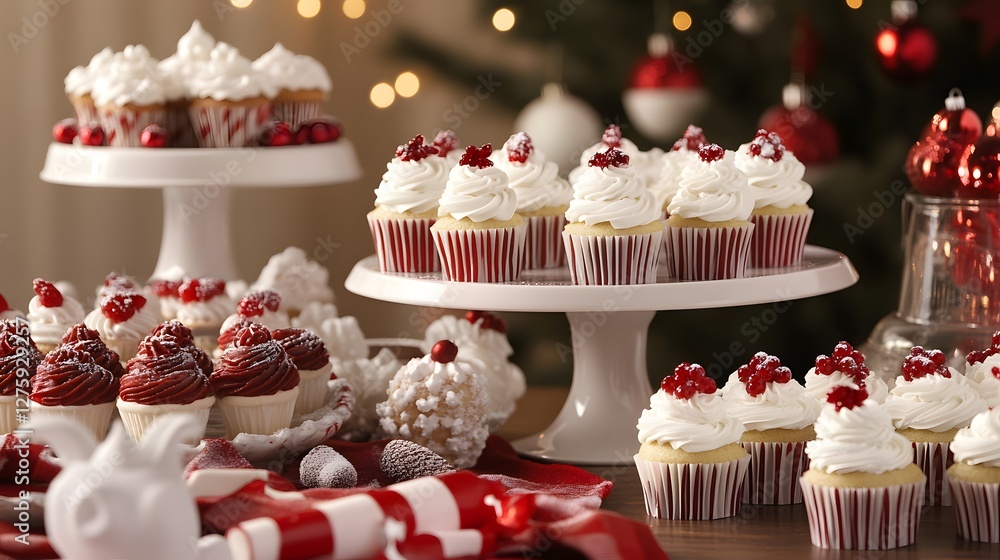 Festive Cupcake Dessert Table Festive Cupcake Dessert Table