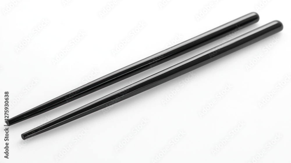 Black chopsticks on white background (1) Black chopsticks on white background (1)