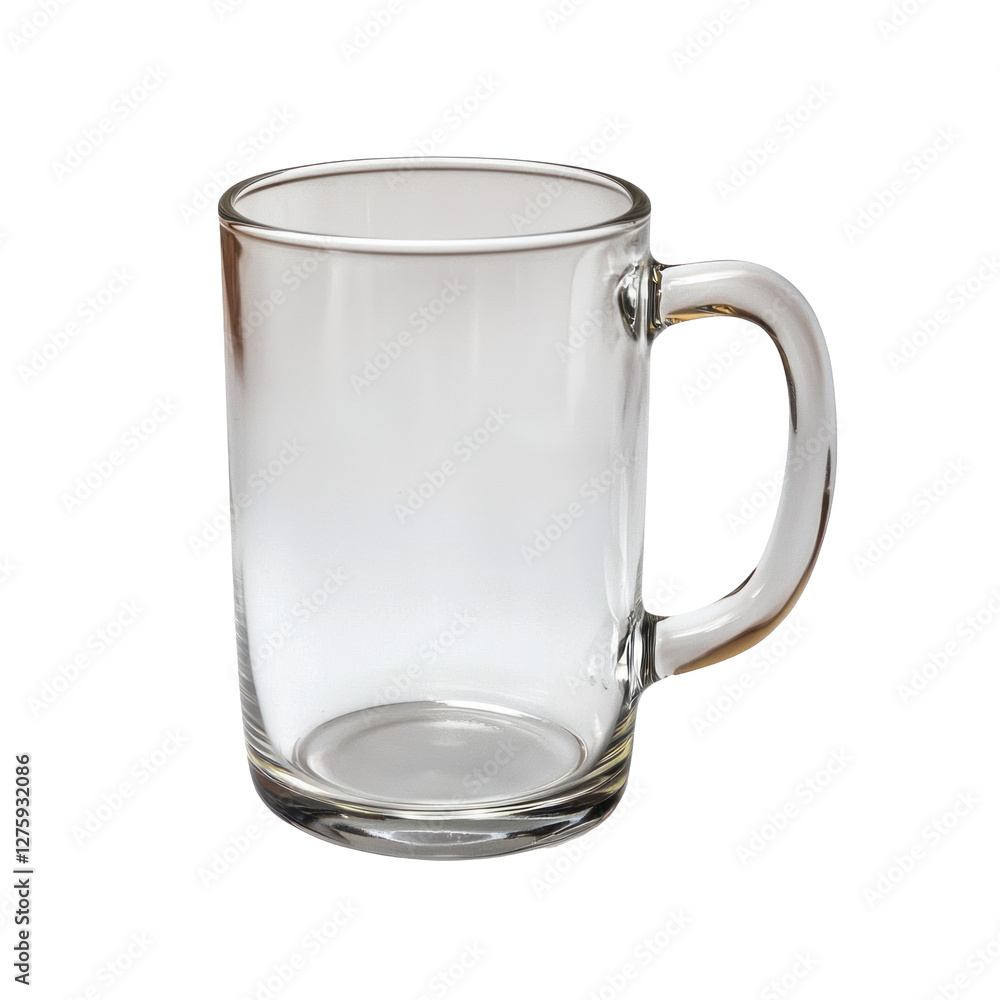 Empty glass mug on a white background, ready for use isolated on png transparent background, cut out Empty glass mug on a white background, ready for use isolated on png transparent background, cut out
