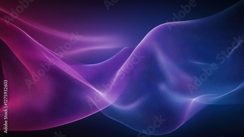 Wallpaper Mural Colorful waves of light dance in a surreal composition depicting a blend of purple and blue tones Torontodigital.ca