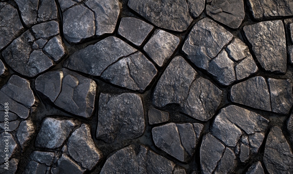 Fototapeta premium Dark stone pavement texture, background for design