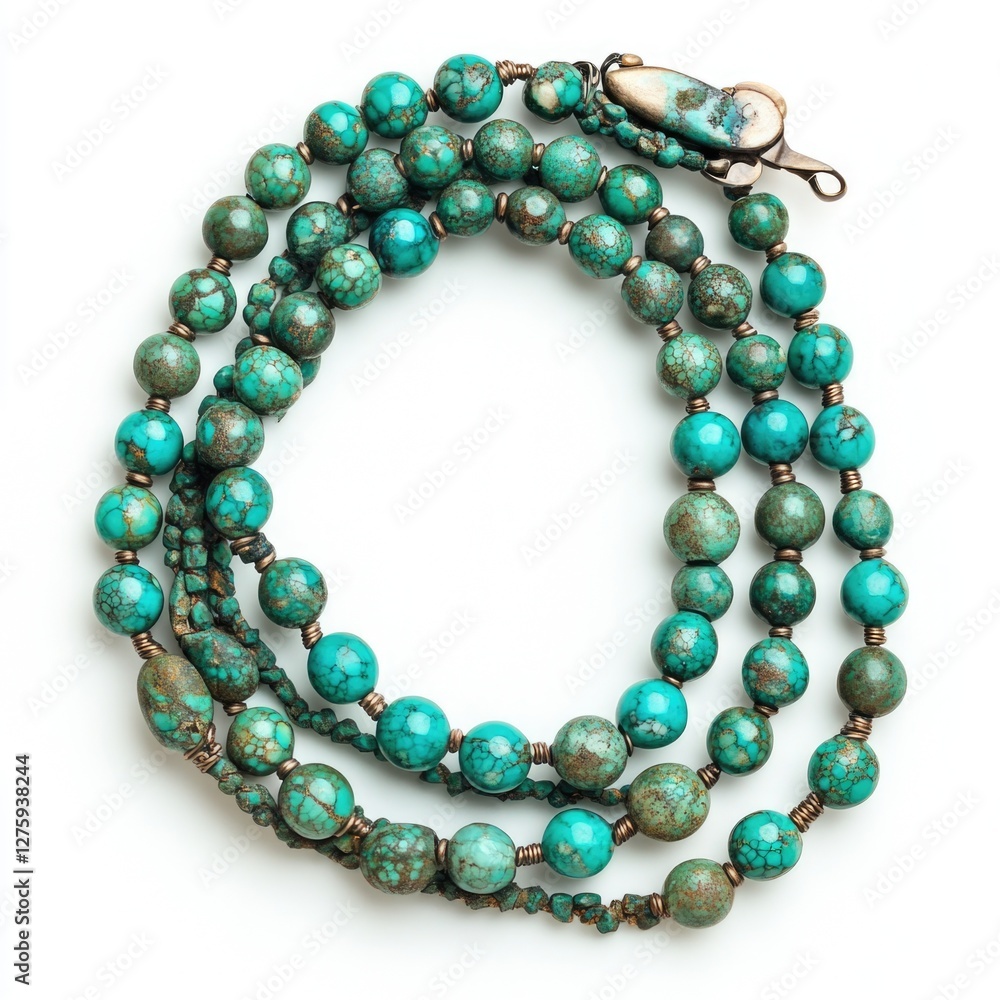 Obraz premium A close-up view of a beautiful bracelet featuring turquoise beads, great for jewelry or accessory illustrations