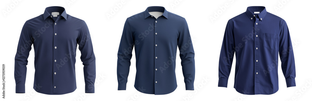 Elegant Blue Shirts on Display for Fashion Enthusiasts Isolated on transparent background Elegant Blue Shirts on Display for Fashion Enthusiasts Isolated on transparent background