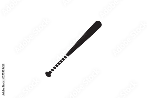 baseball bat icon vector silhouette isolated in white background
