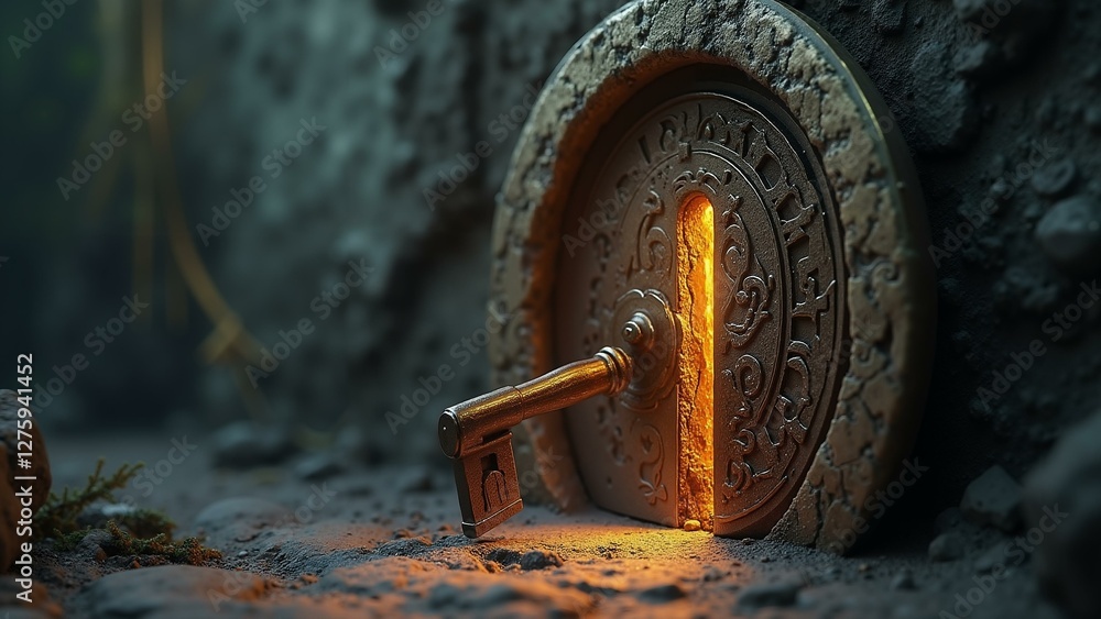 A mystical metal key unlocking a dream-like doorway, inviting exploration into a realm of infinite creative opportunities., ultra detailed, 8k resolution, HDR, professional A mystical metal key unlocking a dream-like doorway, inviting exploration into a realm of infinite creative opportunities., ultra detailed, 8k resolution, HDR, professional