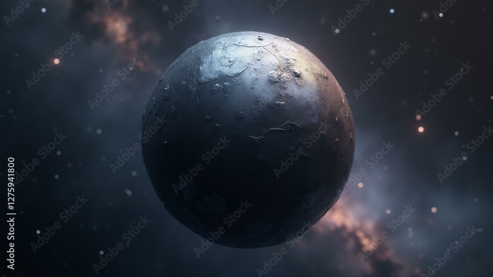 Obraz premium A stunning metallic orb suspended in the vast cosmos, gracefully mirroring celestial lights with intricate details., ultra detailed, 8k resolution, HDR, professional