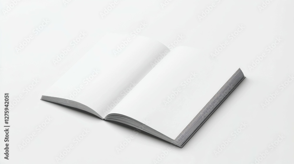 Bi-Fold Brochure Mock-Up on White Background. 3D Illustration of Square Booklet Design Bi-Fold Brochure Mock-Up on White Background. 3D Illustration of Square Booklet Design