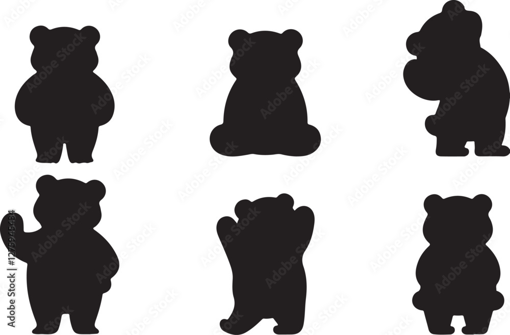 Panda silhouettes Panda silhouettes