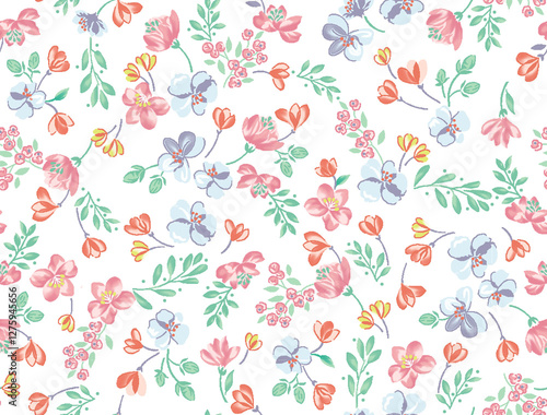 Textile design with little flower pattern for fabric