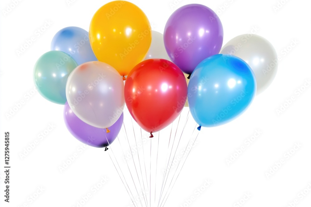 A bunch of colorful balloons drifting through the air, great for party or celebration scene A bunch of colorful balloons drifting through the air, great for party or celebration scene