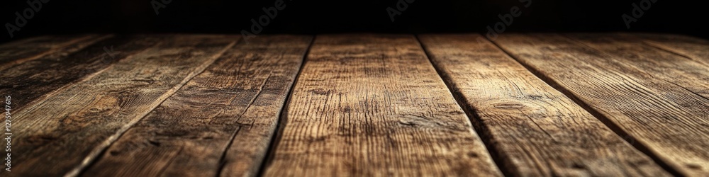 A wooden table with a dark background, perfect for use in mysterious or dramatic scenes A wooden table with a dark background, perfect for use in mysterious or dramatic scenes