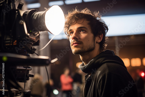 Person directing a movie scene modern generative ai technology
