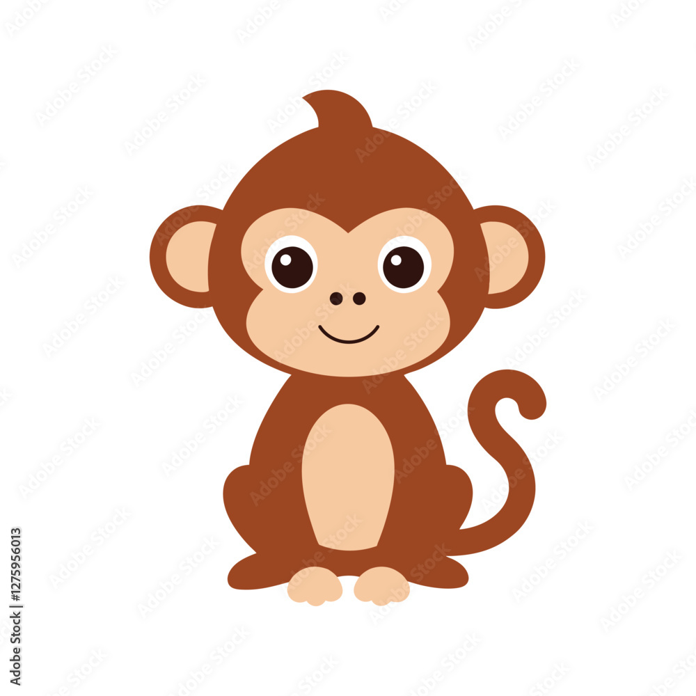 Cute monkey cartoon vector illustration. isolated on white background. Cute monkey cartoon vector illustration. isolated on white background.
