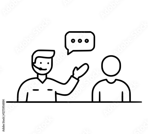 Customer Service Line Art Illustration